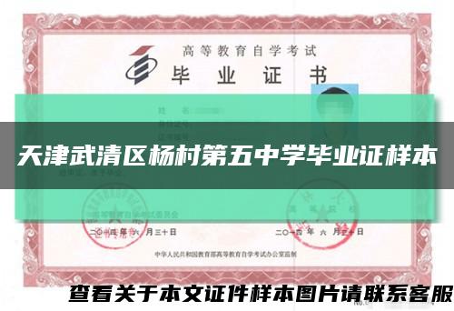 天津武清区杨村第五中学毕业证样本缩略图