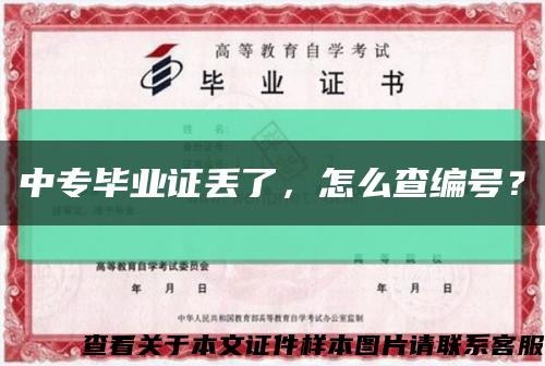 中专毕业证丢了，怎么查编号？缩略图