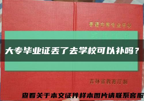 大专毕业证丢了去学校可以补吗？缩略图