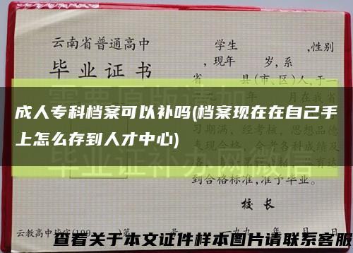成人专科档案可以补吗(档案现在在自己手上怎么存到人才中心)缩略图