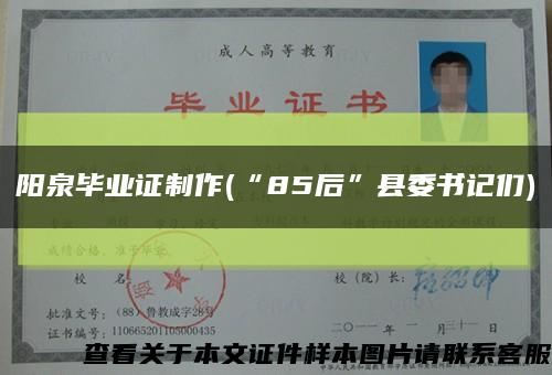 阳泉毕业证制作(“85后”县委书记们)缩略图