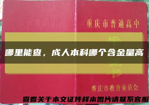 哪里能查，成人本科哪个含金量高缩略图