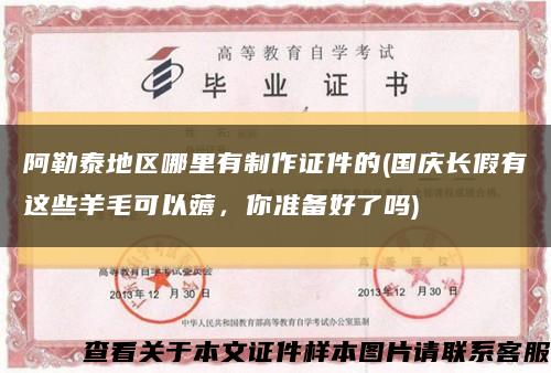 阿勒泰地区哪里有制作证件的(国庆长假有这些羊毛可以薅，你准备好了吗)缩略图