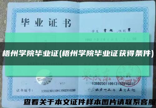 梧州学院毕业证(梧州学院毕业证获得条件)缩略图