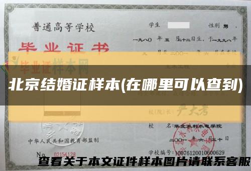 北京结婚证样本(在哪里可以查到)缩略图