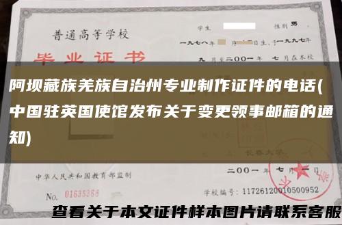 阿坝藏族羌族自治州专业制作证件的电话(中国驻英国使馆发布关于变更领事邮箱的通知)缩略图