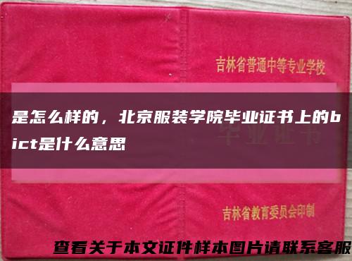 是怎么样的，北京服装学院毕业证书上的bict是什么意思缩略图