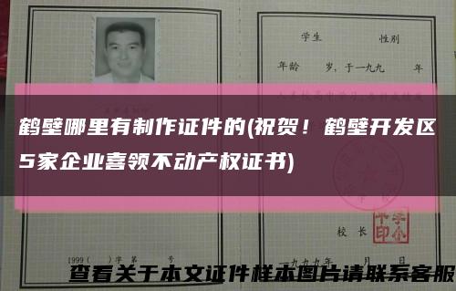 鹤壁哪里有制作证件的(祝贺！鹤壁开发区5家企业喜领不动产权证书)缩略图