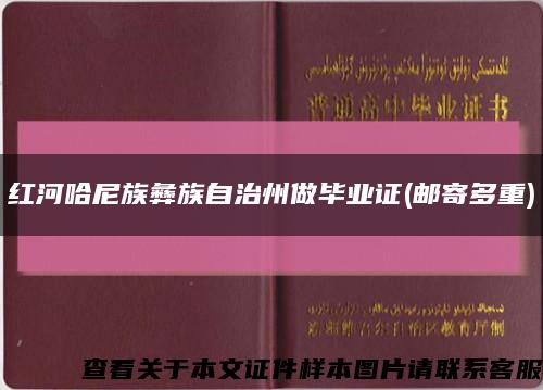 红河哈尼族彝族自治州做毕业证(邮寄多重)缩略图