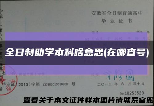 全日制助学本科啥意思(在哪查号)缩略图