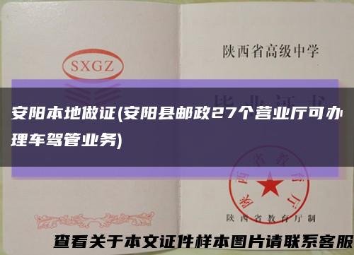 安阳本地做证(安阳县邮政27个营业厅可办理车驾管业务)缩略图