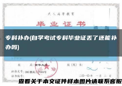 专科补办(自学考试专科毕业证丢了还能补办吗)缩略图