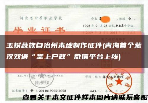 玉树藏族自治州本地制作证件(青海首个藏汉双语“掌上户政”微信平台上线)缩略图