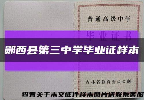 郧西县第三中学毕业证样本缩略图