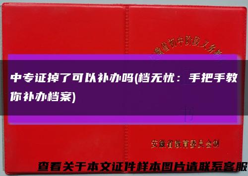 中专证掉了可以补办吗(档无忧：手把手教你补办档案)缩略图