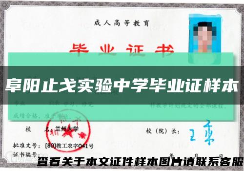 阜阳止戈实验中学毕业证样本缩略图