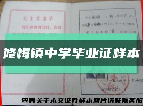 修梅镇中学毕业证样本缩略图
