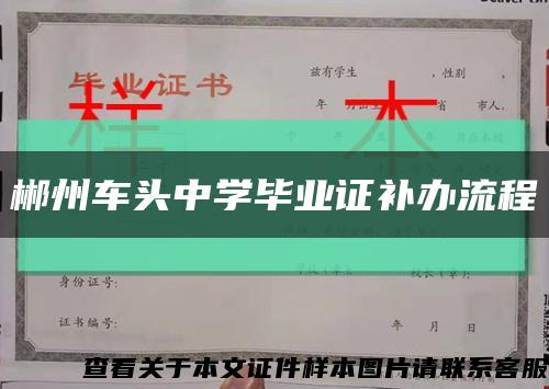 郴州车头中学毕业证补办流程缩略图