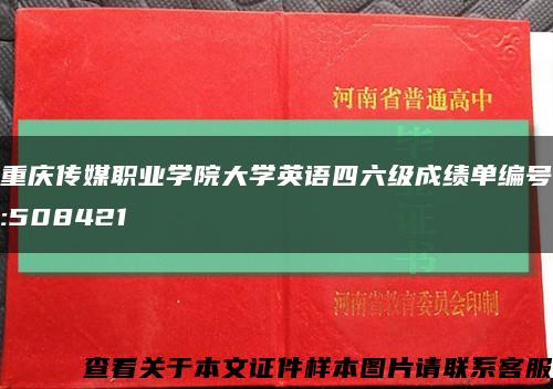 重庆传媒职业学院大学英语四六级成绩单编号:508421缩略图
