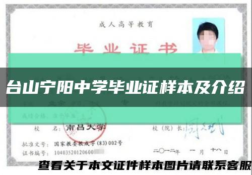 台山宁阳中学毕业证样本及介绍缩略图
