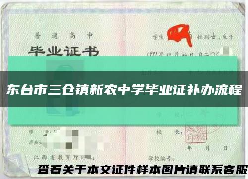 东台市三仓镇新农中学毕业证补办流程缩略图