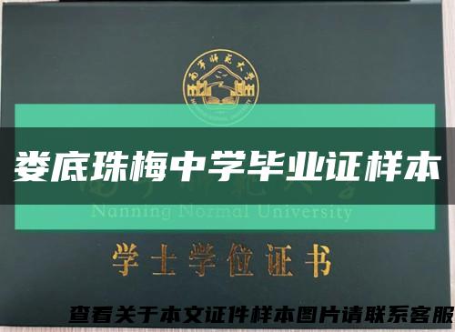 娄底珠梅中学毕业证样本缩略图