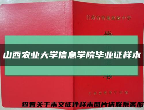 山西农业大学信息学院毕业证样本缩略图