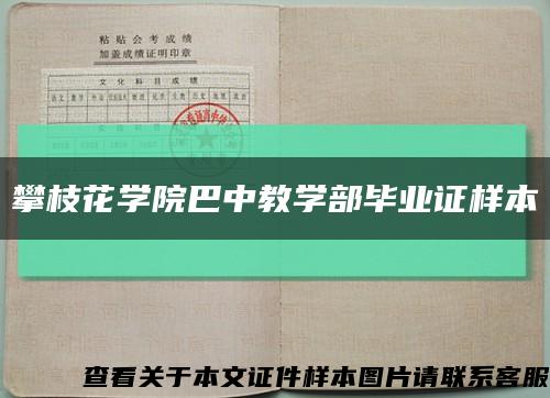 攀枝花学院巴中教学部毕业证样本缩略图