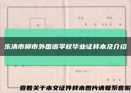 乐清市柳市外国语学校毕业证样本及介绍缩略图