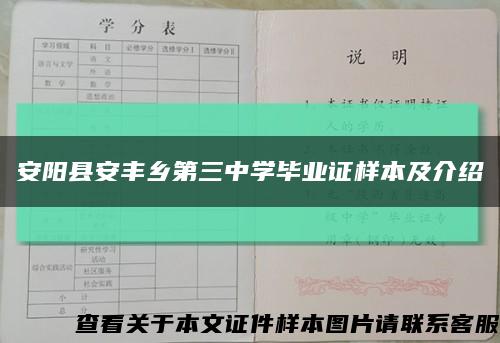 安阳县安丰乡第三中学毕业证样本及介绍缩略图