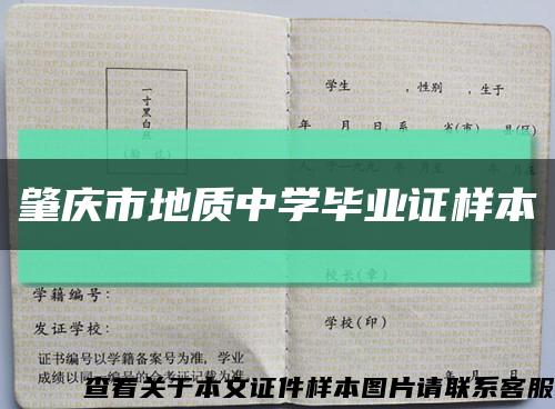 肇庆市地质中学毕业证样本缩略图