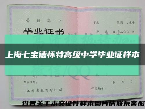 上海七宝德怀特高级中学毕业证样本缩略图