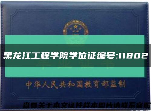 黑龙江工程学院学位证编号:11802缩略图