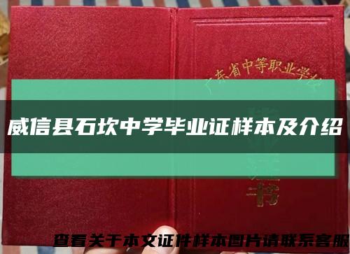 威信县石坎中学毕业证样本及介绍缩略图