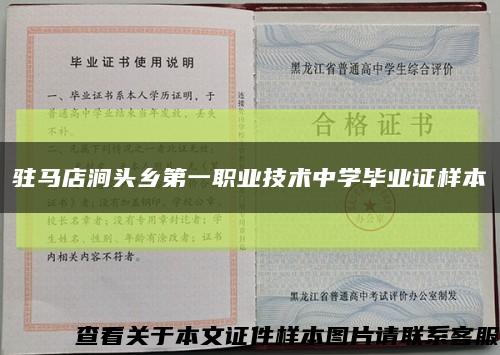 驻马店涧头乡第一职业技术中学毕业证样本缩略图