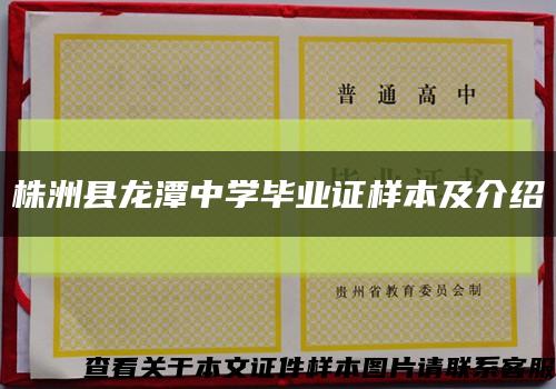 株洲县龙潭中学毕业证样本及介绍缩略图