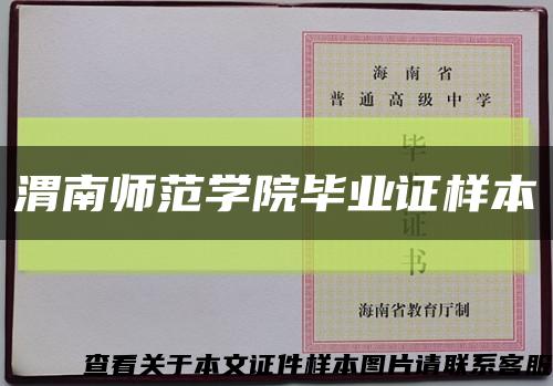 渭南师范学院毕业证样本缩略图