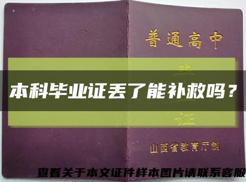 本科毕业证丢了能补救吗？缩略图