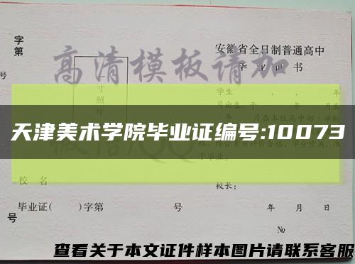 天津美术学院毕业证编号:10073缩略图