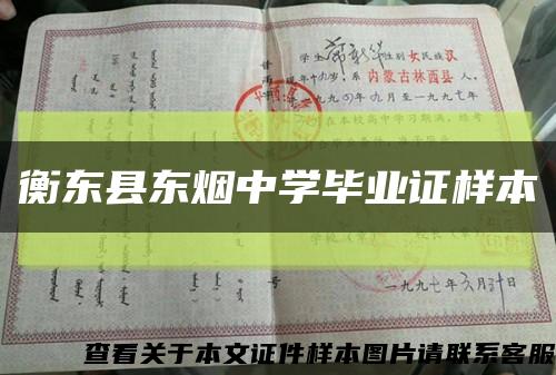 衡东县东烟中学毕业证样本缩略图