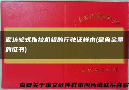 廊坊轮式拖拉机组的行驶证样本(是含金量的证书)缩略图
