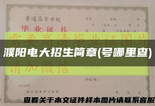 濮阳电大招生简章(号哪里查)缩略图