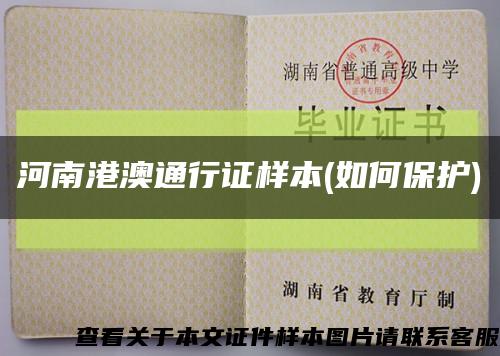 河南港澳通行证样本(如何保护)缩略图