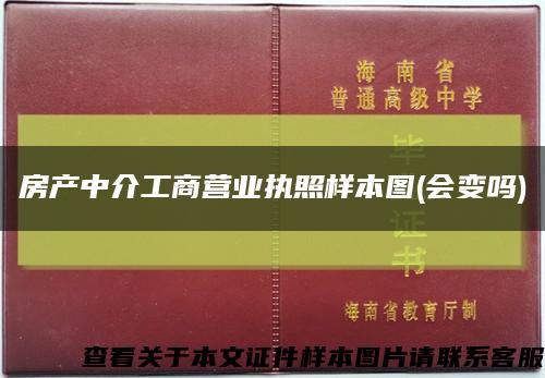 房产中介工商营业执照样本图(会变吗)缩略图