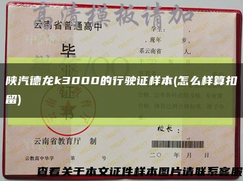 陕汽德龙k3000的行驶证样本(怎么样算扣留)缩略图