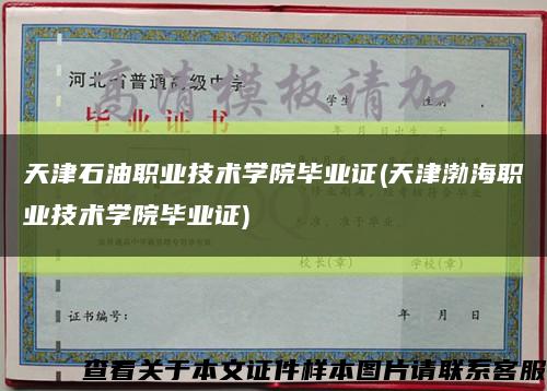 天津石油职业技术学院毕业证(天津渤海职业技术学院毕业证)缩略图