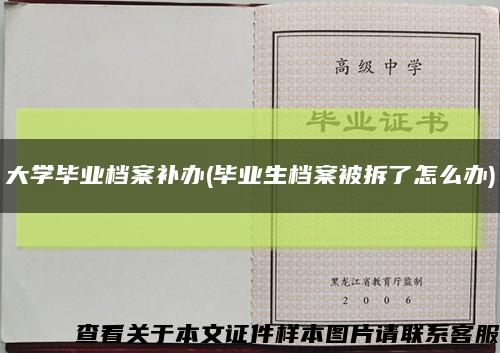 大学毕业档案补办(毕业生档案被拆了怎么办)缩略图