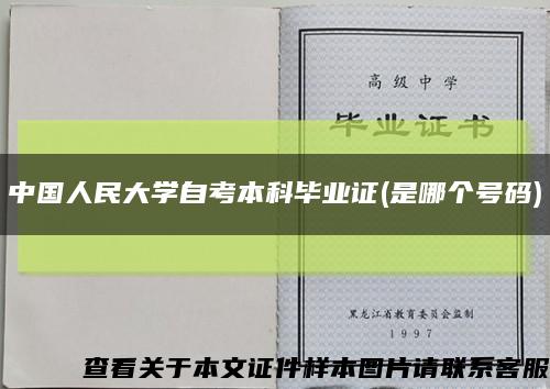中国人民大学自考本科毕业证(是哪个号码)缩略图