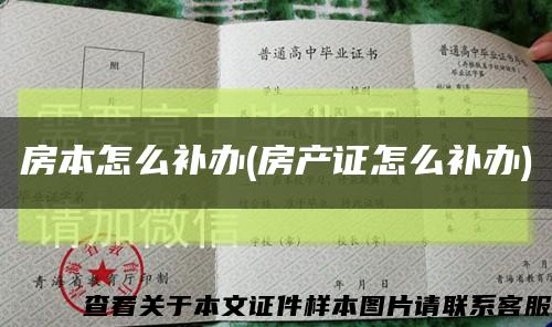 房本怎么补办(房产证怎么补办)缩略图