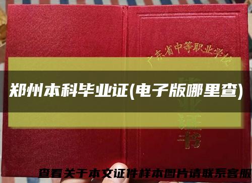 郑州本科毕业证(电子版哪里查)缩略图